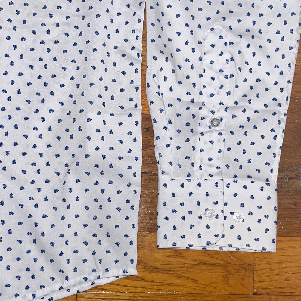 🏳️‍🌈 Lucky Brand White Shirt with Blue Dots - Picture 4 of 9